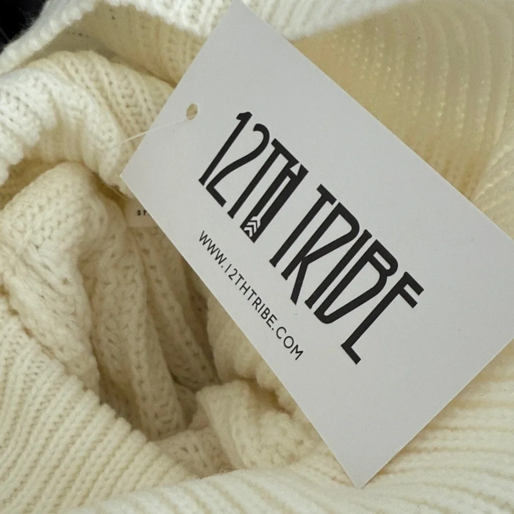 NWT 12th tribe no chill ivory cropped sweater